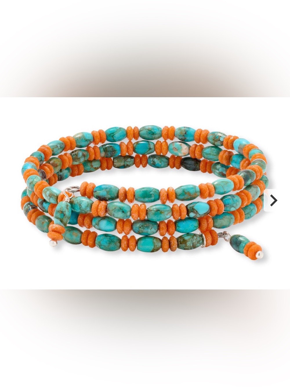 Jay King Turquoise & Orange Coil Bracelet